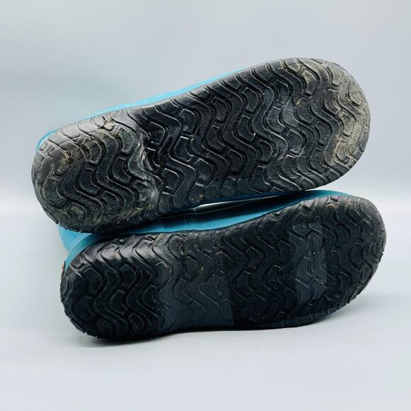 Bogs Boots Youth Girls 3 Blue Leopard Print Waterproof Rain Mid Calf Handles - Picture 8 of 10